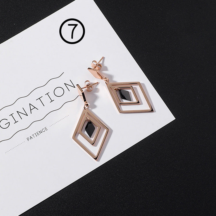 orecchini in acciaio al titanio temperamento triangolo orecchini geometrici rotondi