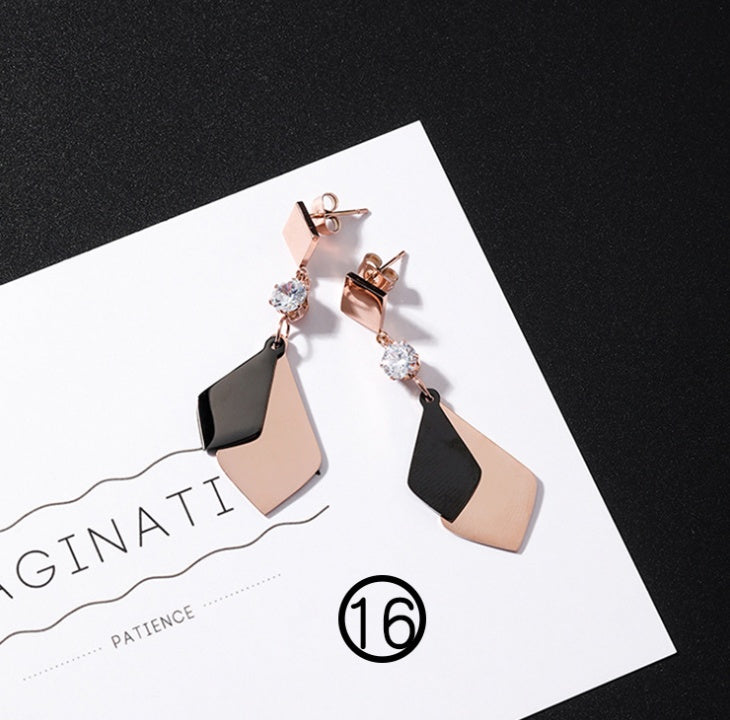 orecchini in acciaio al titanio temperamento triangolo orecchini geometrici rotondi