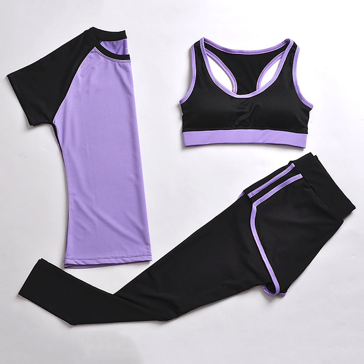 Abbigliamento yoga completo sportivo a tre pezzi