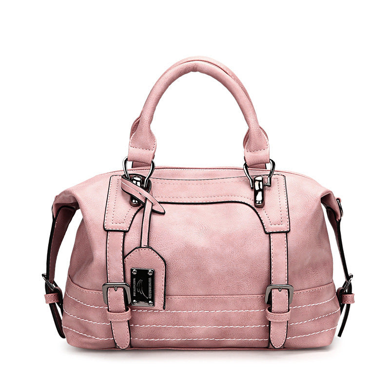 Simple oil wax leather tote bag