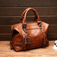 Simple oil wax leather tote bag