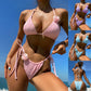 Costume da bagno estivo sexy con perizoma e lacci laterali, abbigliamento da donna