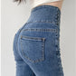 Tight High Waist And Small Feet Belly Women's Denim Trousers