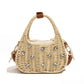 Borsa a tracolla portatile con strass da donna, borsa intrecciata