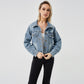 Giacca a maniche lunghe in denim da donna, modello alla moda