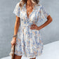 Floral Print Lettuce Trim Dress Vacation Beach Outfits Women