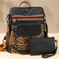 Vintage Leopard Print Fashion Large Capacity Backpack
