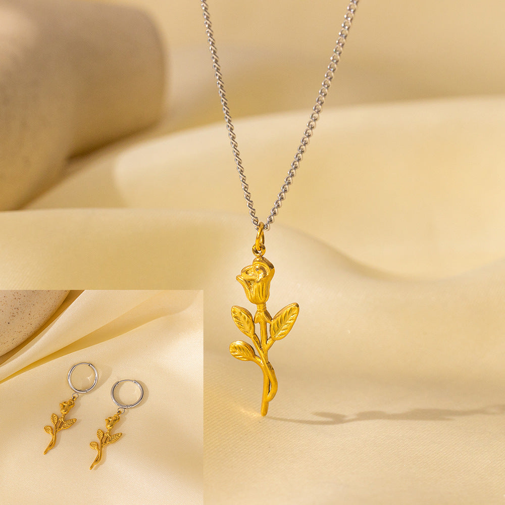 Collana in acciaio inossidabile Orecchini Gioielli da donna Completo