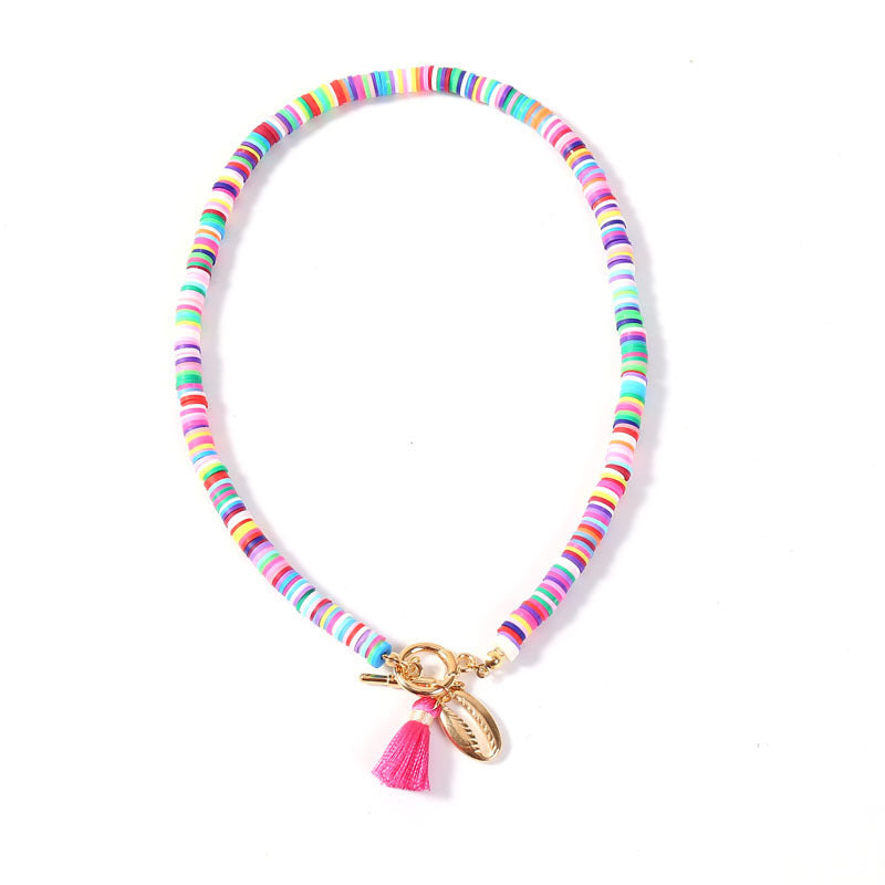 Collana di conchiglie bohémien con nappa femminile e collana dolce e selvaggia