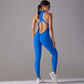 Solide Beauty-back Lange Hosen Jumpsuit Yoga Fitness Running Dance Slim Bodysuit Damen Sportbekleidung
