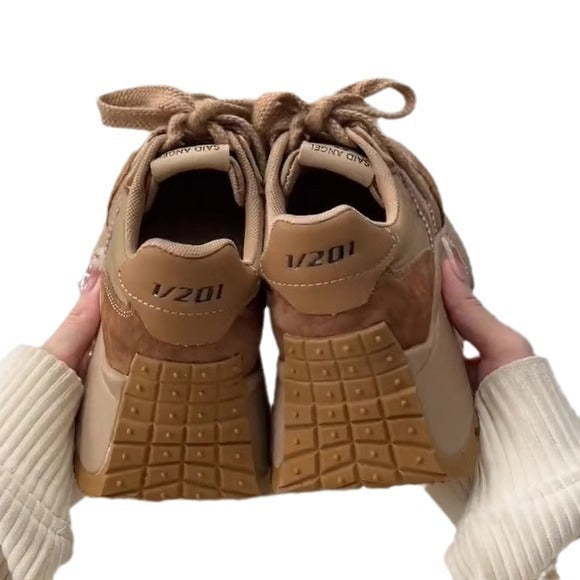 Vielseitige Plattformschuhe mit dicker Sohle Retro-Damen-Papa-Schuhe