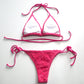 Costume da bagno bikini europeo e americano con allacciatura a tre punti in tessuto speciale a fiori