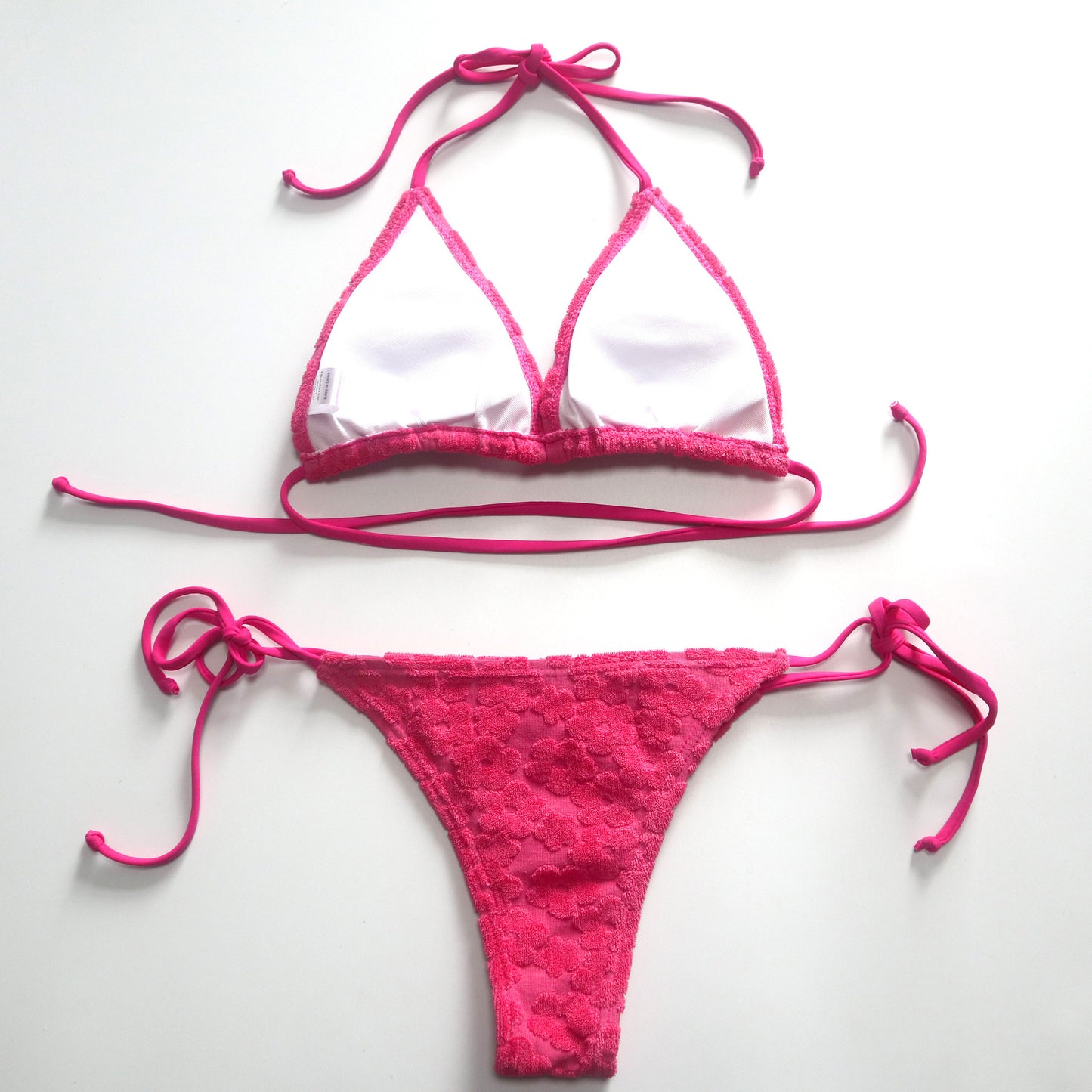 Costume da bagno bikini europeo e americano con allacciatura a tre punti in tessuto speciale a fiori