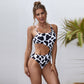 Crossbody Einteiliger Badeanzug Neu Bedruckter Sexy Cutout Sling Triangle Bikini