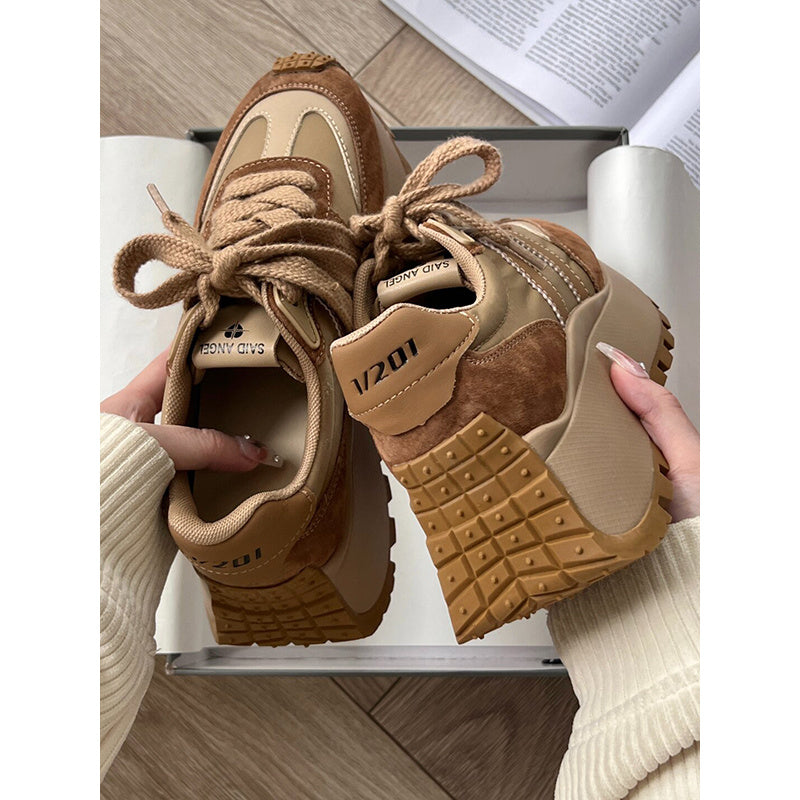 Vielseitige Plattformschuhe mit dicker Sohle Retro-Damen-Papa-Schuhe