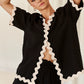 2Pcs Summer Shirt Suit With Short-sleeved V-neck Shirt And Shorts Fashion Wave Print Suits For Womens Clothing
