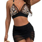 Fashion Sexy Mesh Stitching Push Up Split Women's Swimsuit