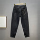 Jeans larghi da donna in cotone elasticizzato a vita alta snellenti con strass caldi