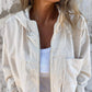 Women's Solid Color Simple Corduroy Hooded Jacket