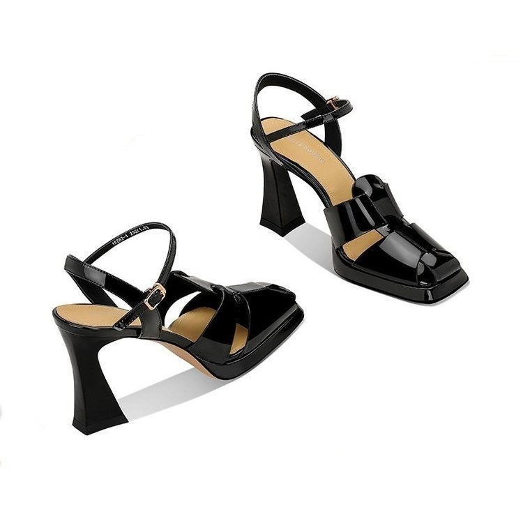 Damen Sandalen mit wasserdichter Plattform und klobigem Absatz