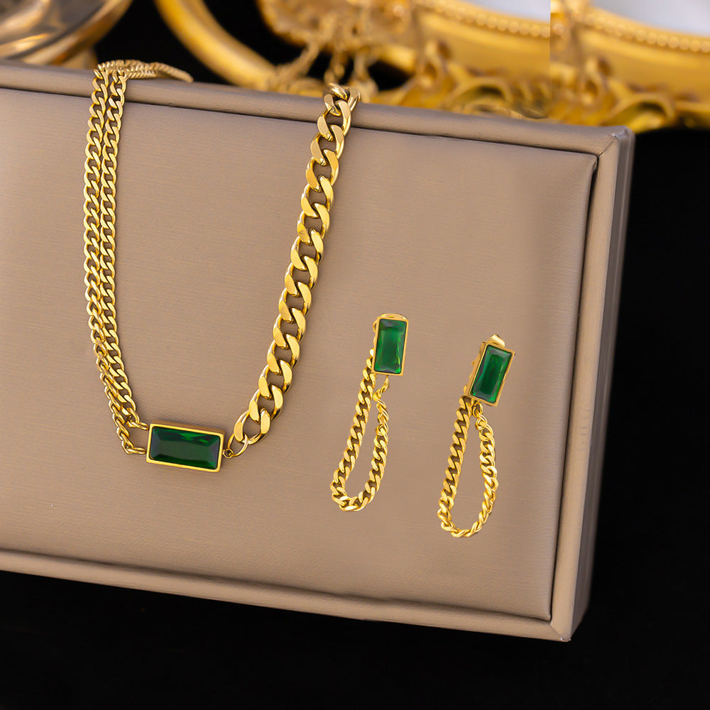 Collana in acciaio inossidabile Orecchini Gioielli da donna Completo