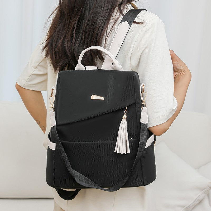 Simple Solid Color Backpack Women's Fashion Travel Backpack