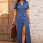 Abito casual in denim a maniche corte per donna