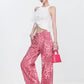 Jeans leopardati Pantaloni larghi e dritti sottili da donna