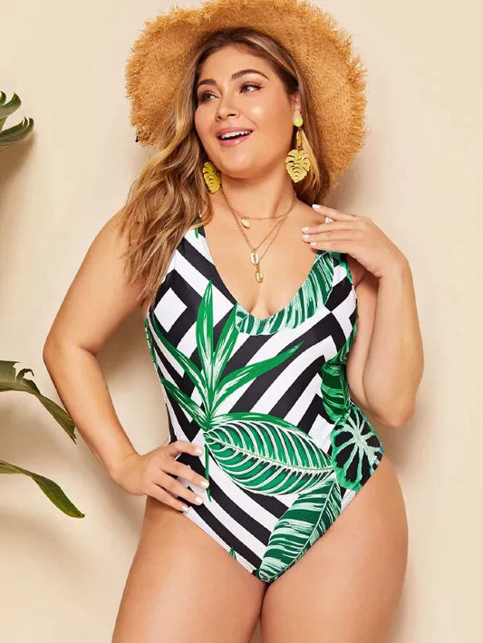 Digital printing plus fat one-piece swimming