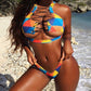 Ananas-Bikini für große Brüste Damen Schnür-Bademode Tanga-Bikini