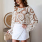 Women's Clothes Flared Sleeves Knitted Short Top Long Sleeve