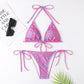 Women's Multicolor Printed Split Swimsuit Bikini