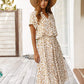 A-Linien-Kleid mit Print und Kordelzug in der Taille