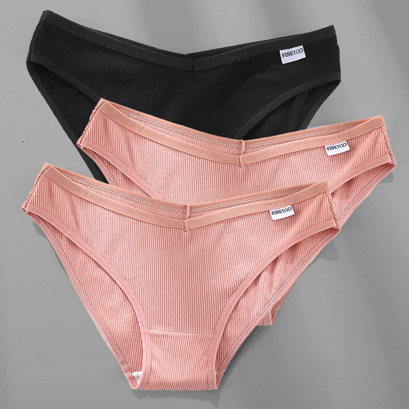 3 pezzi M-4XL mutandine di cotone biancheria intima femminile slip sexy da donna