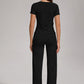 Women's Casual Sports Two-piece Set With V-neck Button