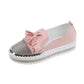 Shallow Leather Rhinestone Platform Shoes For Women