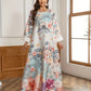 Elegantes langes Kaftankleid mit Blumendruck