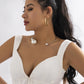 Asymmetric Geometry Pearl Round Beads Collar Niche