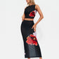 Sleeveless Printed Hip Slit Skirt Set