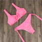 Costume da bagno da donna con reggiseno a fascia e spacco a tubo