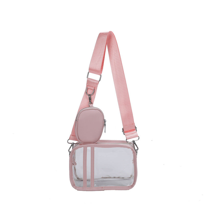 Borsa a tracolla semplice e trasparente da donna, borsa a tracolla alla moda