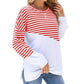Maglione girocollo casual alla moda con design diviso Abbigliamento da donna