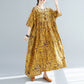 Künstlerisches, übergroßes, locker sitzendes Swing-Kleid mit Musterdruck und kurzen Ärmeln für Damen