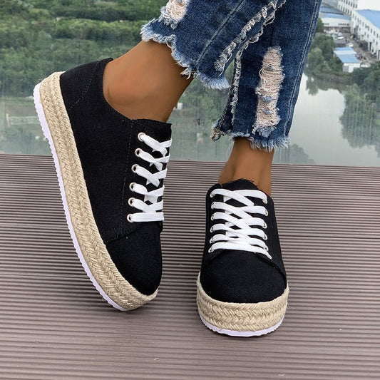 Scarpe basse da donna comode con plateau, moda, personalità, tessuto, casual, pompe
