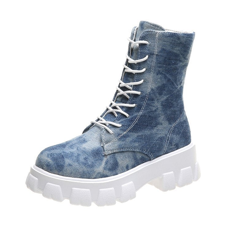 Britischer Stil Neue Net Red Korean Casual Schnürstiefeletten