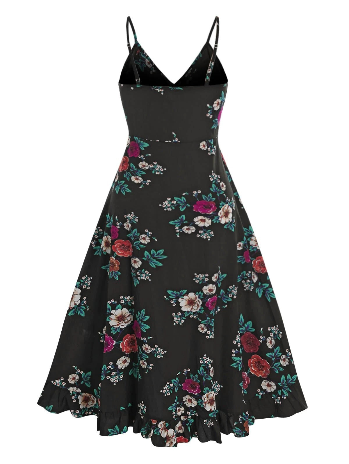 Vestito irregolare con scollo a V per l'inizio dell'autunno da donna di grandi dimensioni