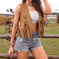 Women's Casual Vacation Western Style Suede Fringe Jacket