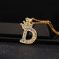 Micro-inlaid Colorful Zircon Hip-hop Personality 26 Letters Pendant Necklace