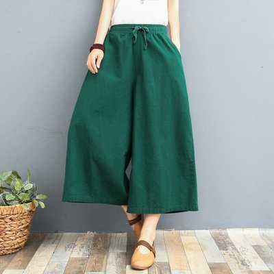 Leggings casual larghi in lino da donna