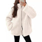 Fashion Solid Fleece Jacket Fall Spring Long Sleeve Women's Clothing